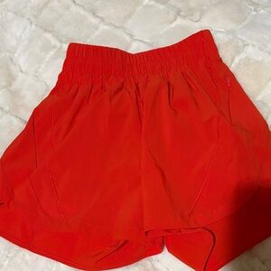 Lululemon Athletica Bright Red Athletic Shorts